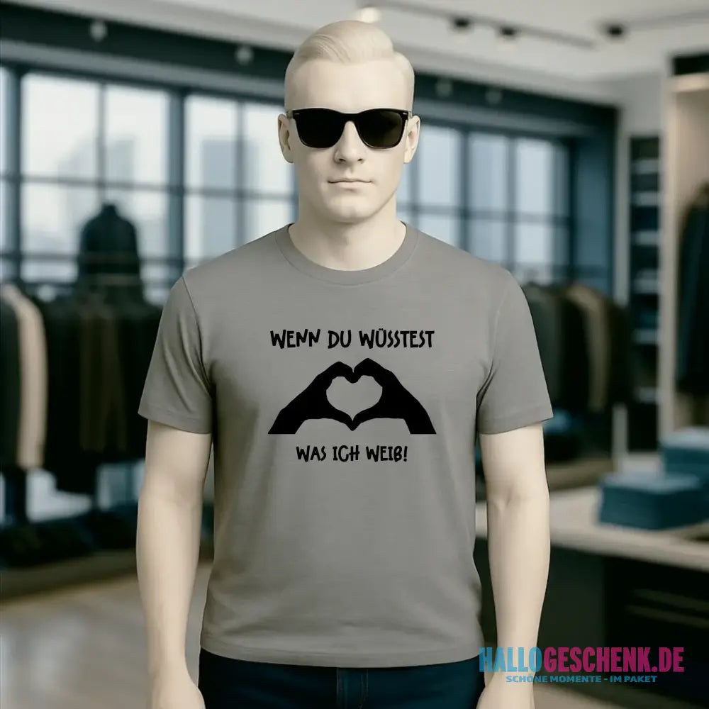 Keine Frage, ich liebe Dich auch! • Hände • personalisierter Text • Unisex Premium T-Shirt XS-5XL aus Bio-Baumwolle für Damen & Herren • Exklusivdesign • personalisiert