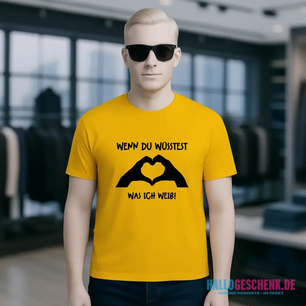 Keine Frage, ich liebe Dich auch! • Hände • personalisierter Text • Unisex Premium T-Shirt XS-5XL aus Bio-Baumwolle für Damen & Herren • Exklusivdesign • personalisiert