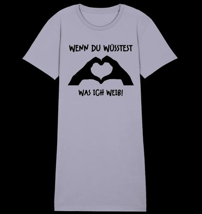 Keine Frage, ich liebe Dich auch! • Hände • personalisierter Text • Ladies Premium T-Shirt Kleid aus Bio-Baumwolle S-2XL • Exklusivdesign • personalisiert