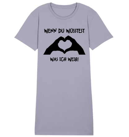 Keine Frage, ich liebe Dich auch! • Hände • personalisierter Text • Ladies Premium T-Shirt Kleid aus Bio - Baumwolle S - 2XL • Exklusivdesign • personalisiert von HalloGeschenk.de