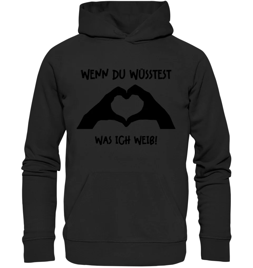 Keine Frage, ich liebe Dich auch! • Hände • personalisierter Text • Unisex Premium Hoodie XS - 5XL aus Bio - Baumwolle für Damen & Herren • Exklusivdesign • personalisiert von HalloGeschenk.de