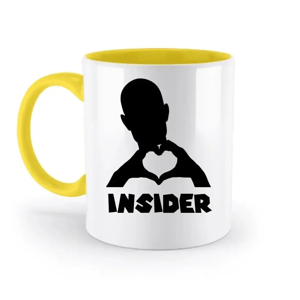 Keine Frage, ich liebe Dich auch! • Insider • personalisierter Text • zweifarbige Tasse 330ml mit farbigem Innendruck spülmaschinengeeignet