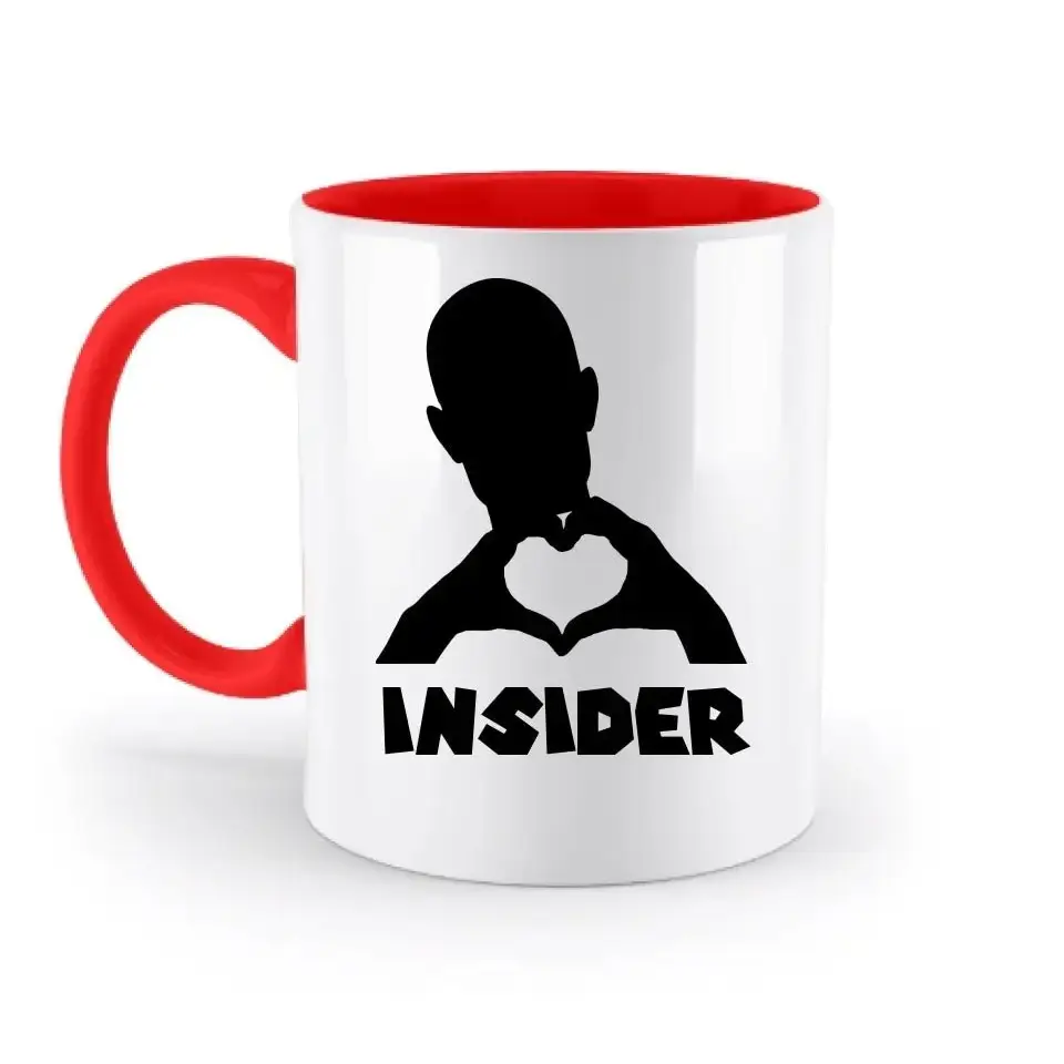 Keine Frage, ich liebe Dich auch! • Insider • personalisierter Text • zweifarbige Tasse 330ml mit farbigem Innendruck spülmaschinengeeignet