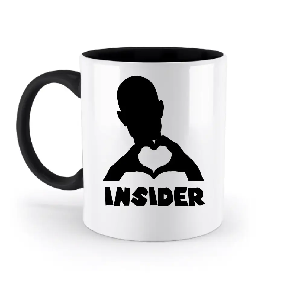 Keine Frage, ich liebe Dich auch! • Insider • personalisierter Text • zweifarbige Tasse 330ml mit farbigem Innendruck spülmaschinengeeignet
