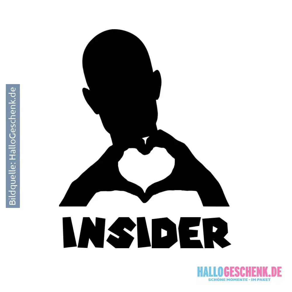 Keine Frage ich liebe Dich auch! • Insider • personalisierter Text • STICKER 20x20 cm (Aufkleber) - White / OneSize