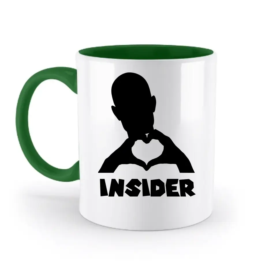 Keine Frage, ich liebe Dich auch! • Insider • personalisierter Text • zweifarbige Tasse 330ml mit farbigem Innendruck spülmaschinengeeignet