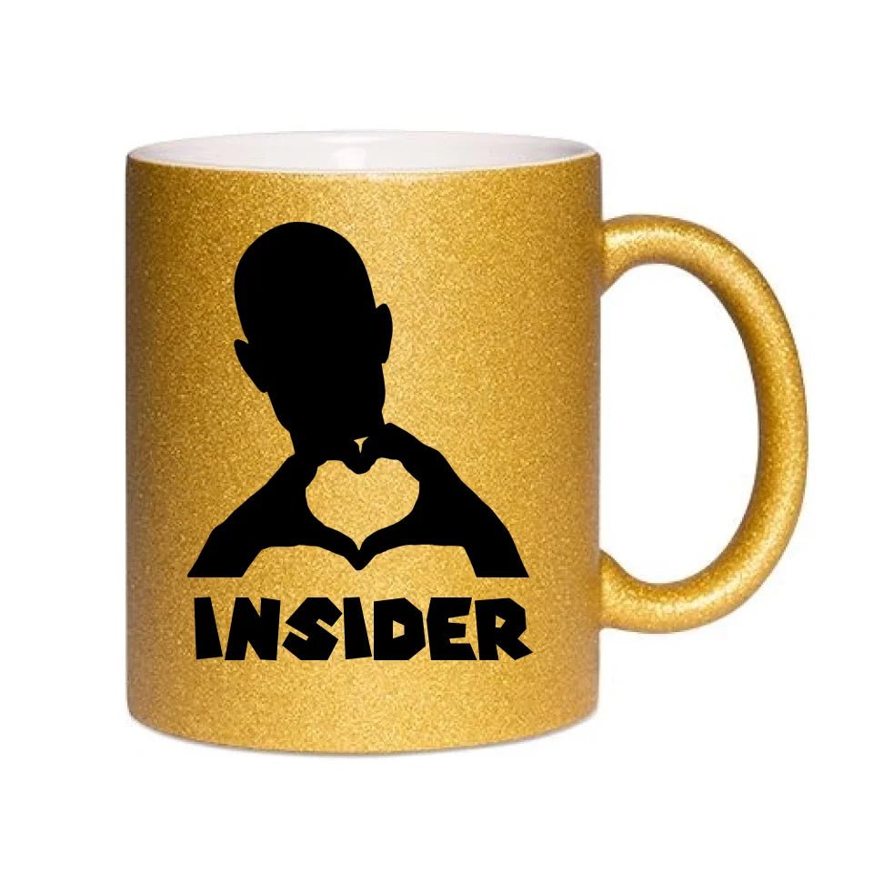 Keine Frage, ich liebe Dich auch! • Insider • personalisierter Text • Glitzertasse ohne Farbverlauf von HalloGeschenk.de