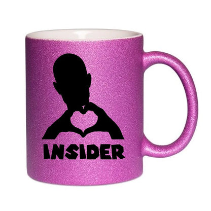 Keine Frage, ich liebe Dich auch! • Insider • personalisierter Text • Glitzertasse ohne Farbverlauf von HalloGeschenk.de