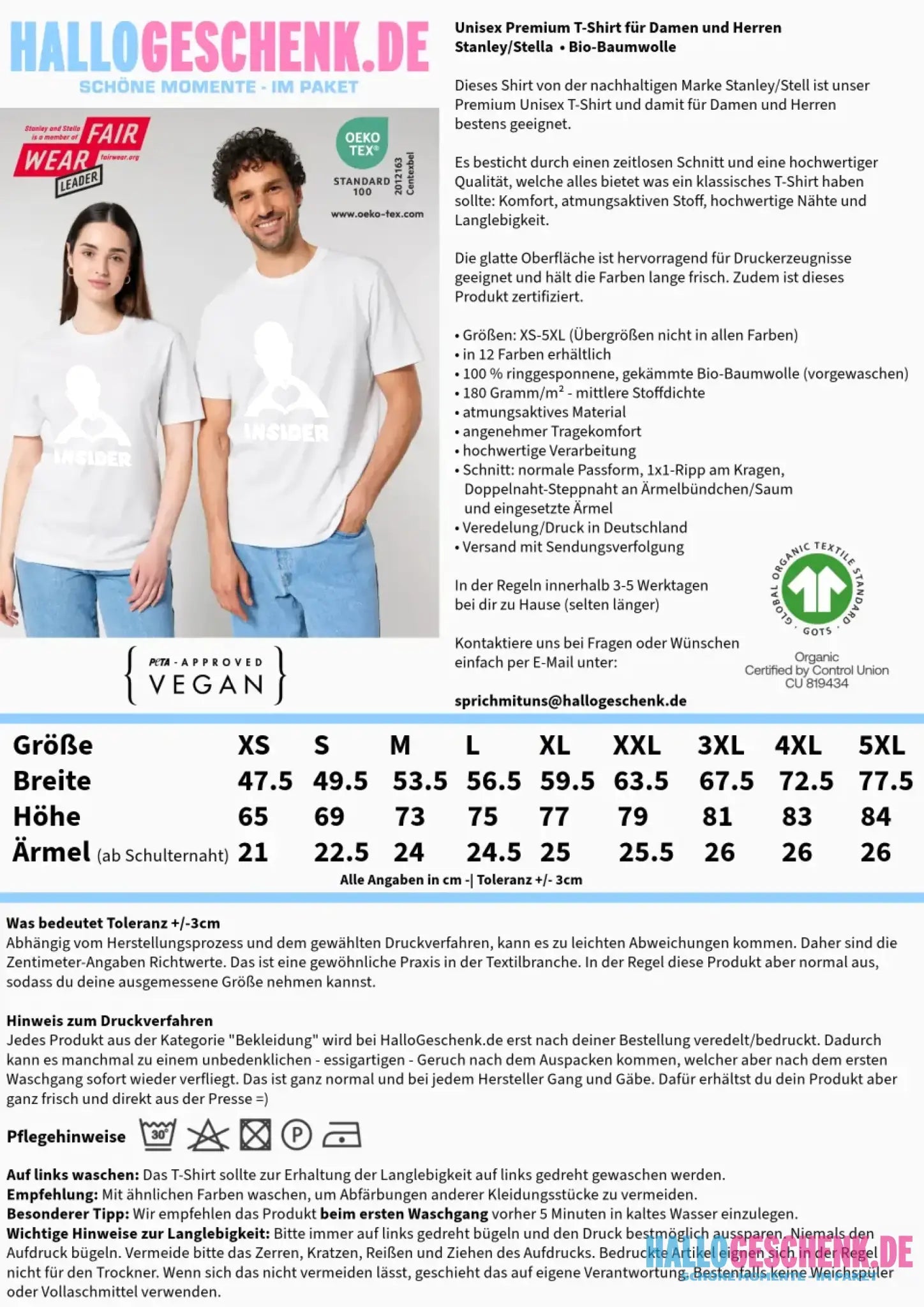 Keine Frage, ich liebe Dich auch! • Insider White • personalisierter Text • Unisex Premium T-Shirt XS-5XL aus Bio-Baumwolle für Damen & Herren • Exklusivdesign • personalisiert