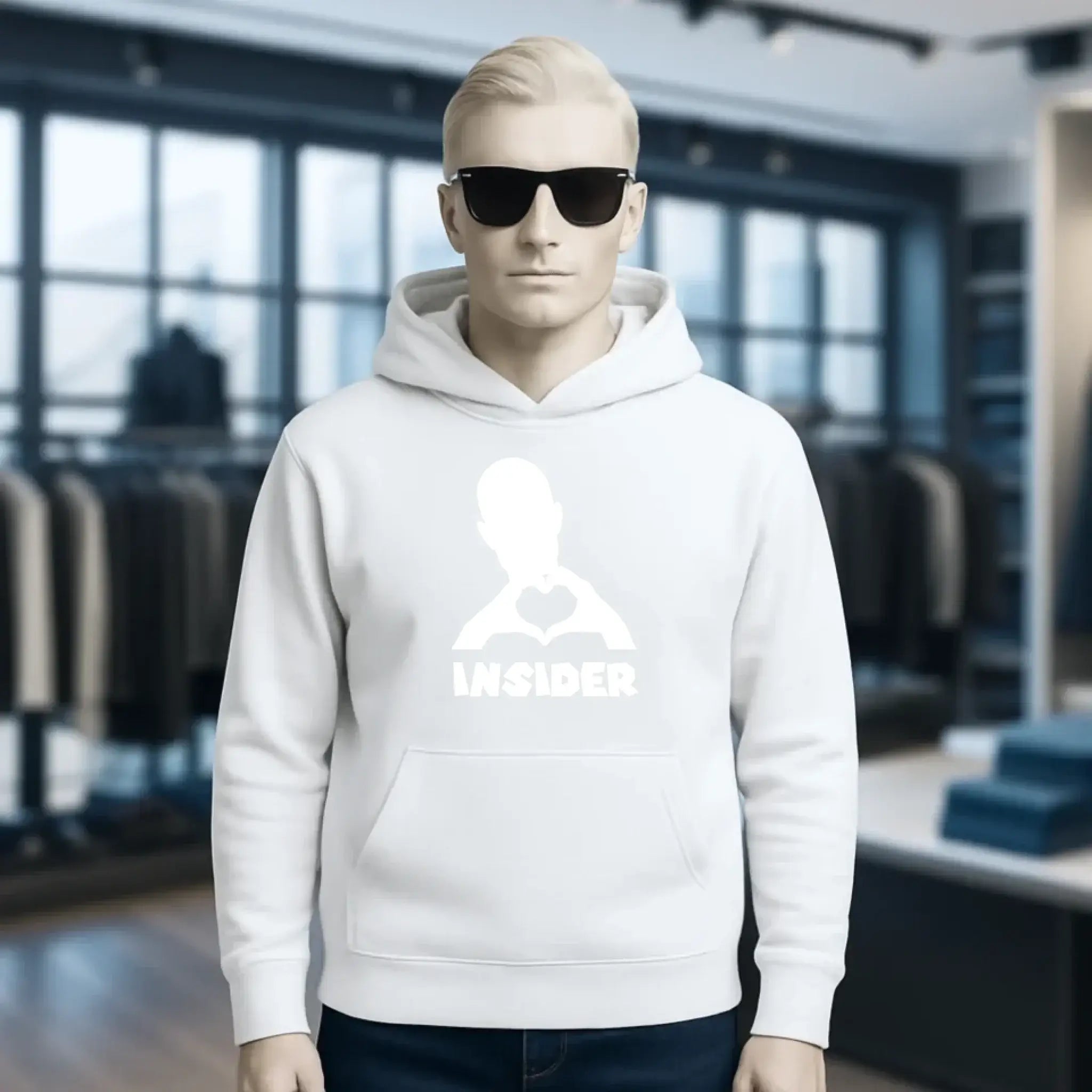 Keine Frage, ich liebe Dich auch! • Insider White • personalisierter Text • Unisex Premium Hoodie XS-5XL aus Bio-Baumwolle für Damen & Herren • Exklusivdesign • personalisiert