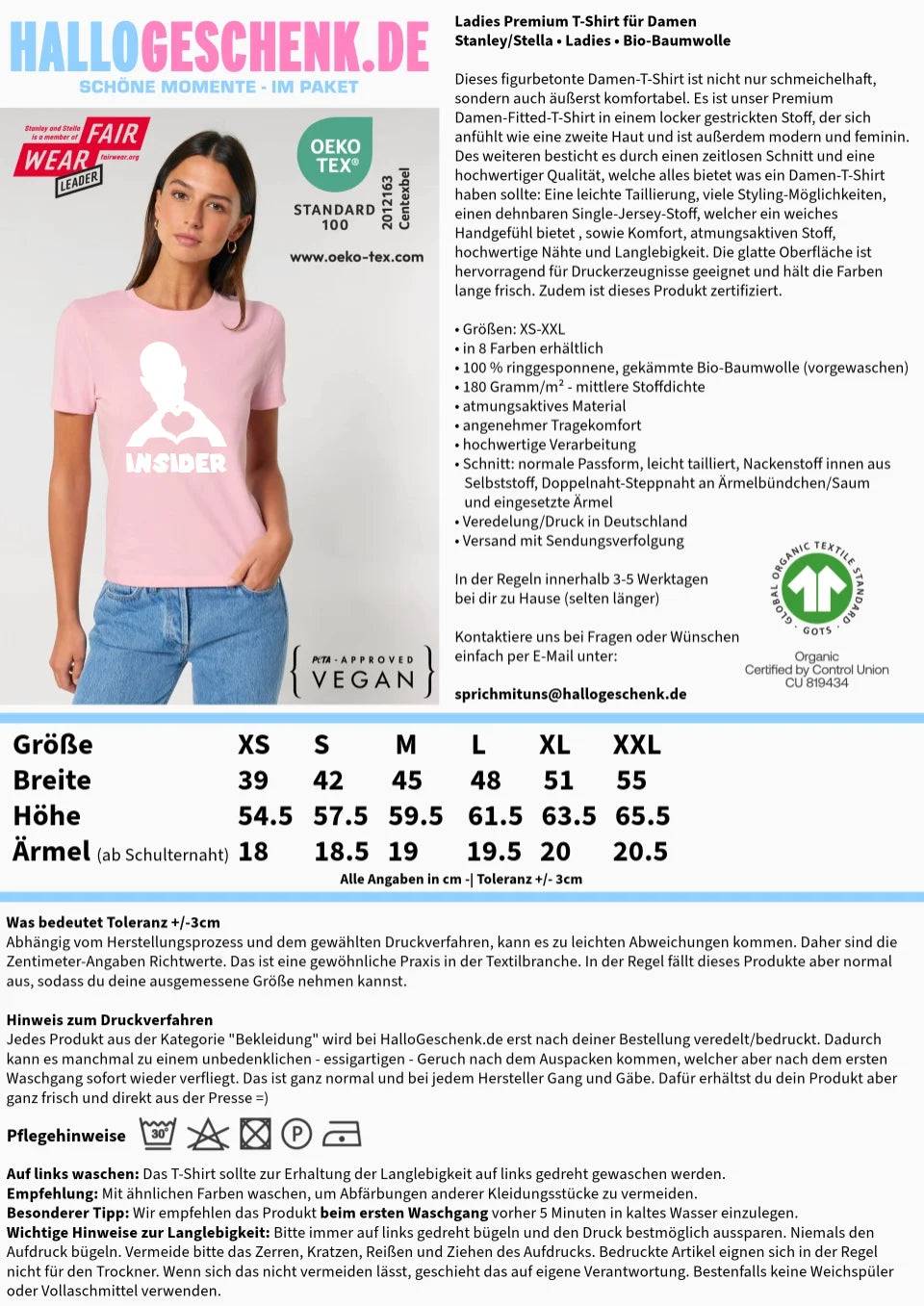 Keine Frage, ich liebe Dich auch! • Insider White • personalisierter Text • Ladies Premium T-Shirt XS-2XL aus Bio-Baumwolle für Damen • Exklusivdesign • personalisiert • Motivauswahl • personalisierbar copy