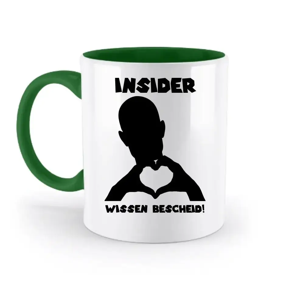 Keine Frage, ich liebe Dich auch! • personalisierter Text • zweifarbige Tasse 330ml mit farbigem Innendruck spülmaschinengeeignet
