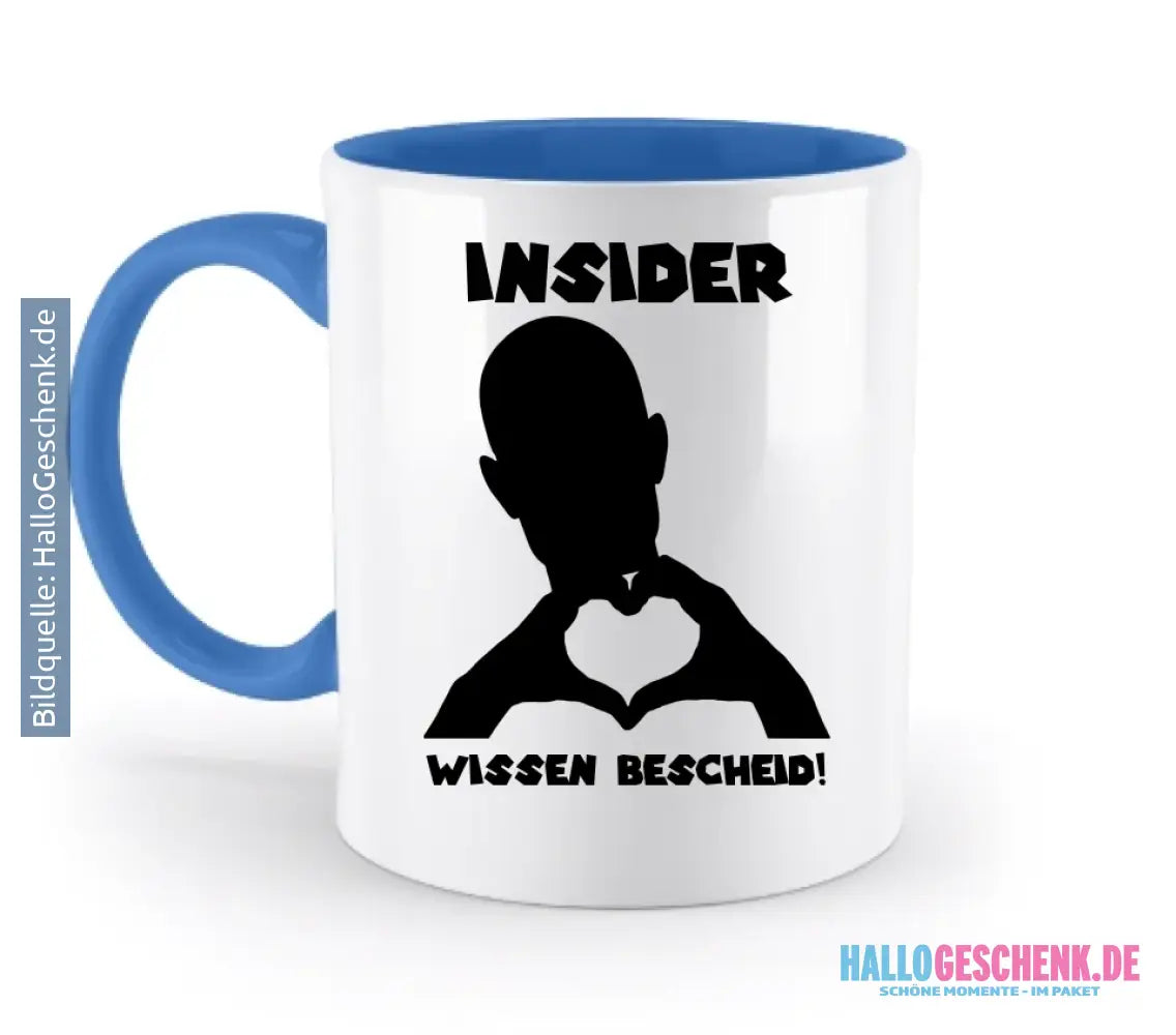 Keine Frage, ich liebe Dich auch! • personalisierter Text • zweifarbige Tasse 330ml mit farbigem Innendruck spülmaschinengeeignet