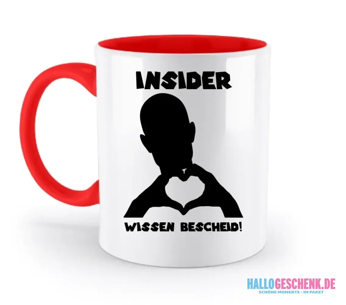 Keine Frage, ich liebe Dich auch! • personalisierter Text • zweifarbige Tasse 330ml mit farbigem Innendruck spülmaschinengeeignet