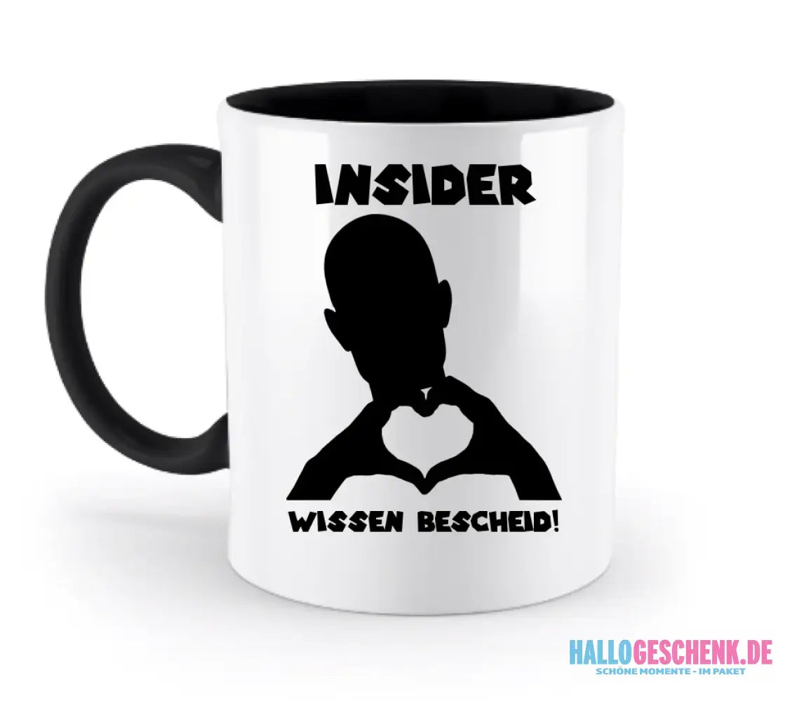 Keine Frage, ich liebe Dich auch! • personalisierter Text • zweifarbige Tasse 330ml mit farbigem Innendruck spülmaschinengeeignet