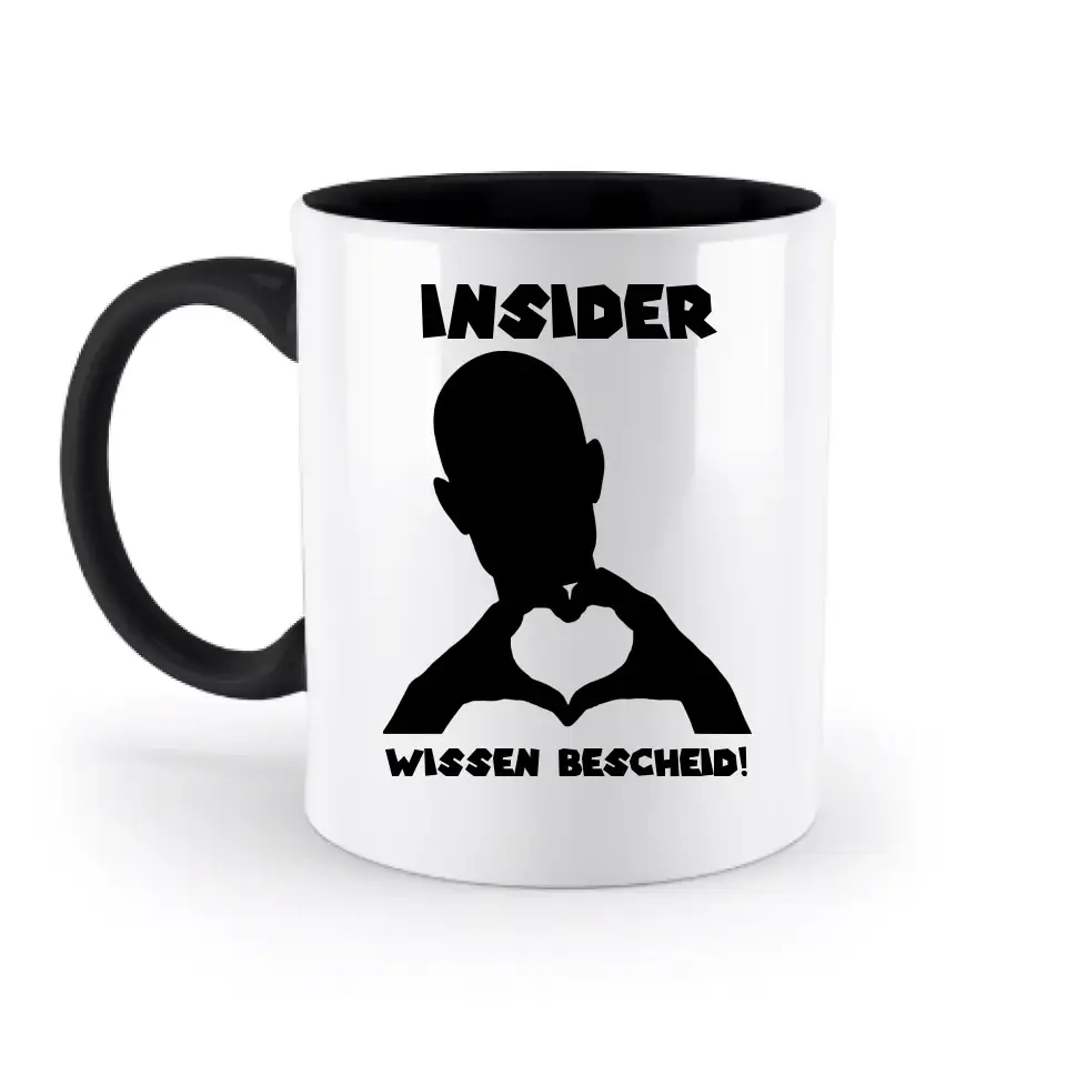 Keine Frage, ich liebe Dich auch! • personalisierter Text • zweifarbige Tasse 330ml mit farbigem Innendruck spülmaschinengeeignet
