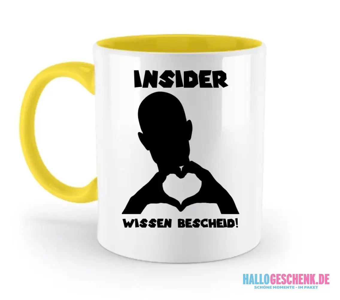 Keine Frage, ich liebe Dich auch! • personalisierter Text • zweifarbige Tasse 330ml mit farbigem Innendruck spülmaschinengeeignet