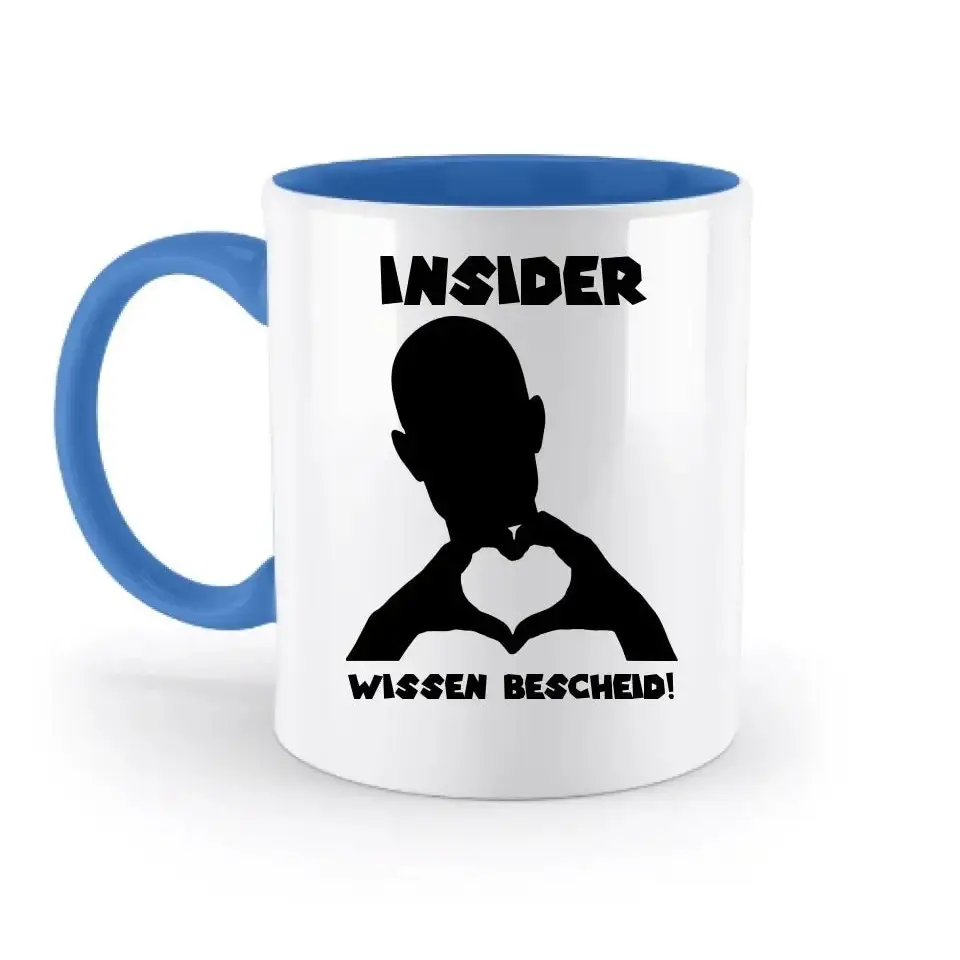 Keine Frage, ich liebe Dich auch! • personalisierter Text • zweifarbige Tasse 330ml mit farbigem Innendruck spülmaschinengeeignet