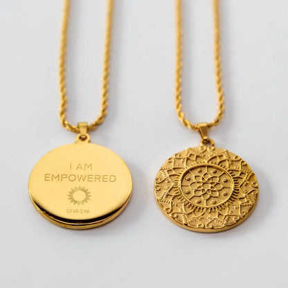 Kette mit Anhänger Mandala | vergoldet | I am empowered