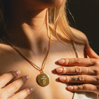 Kette mit Anhänger Mandala | vergoldet | I am enough