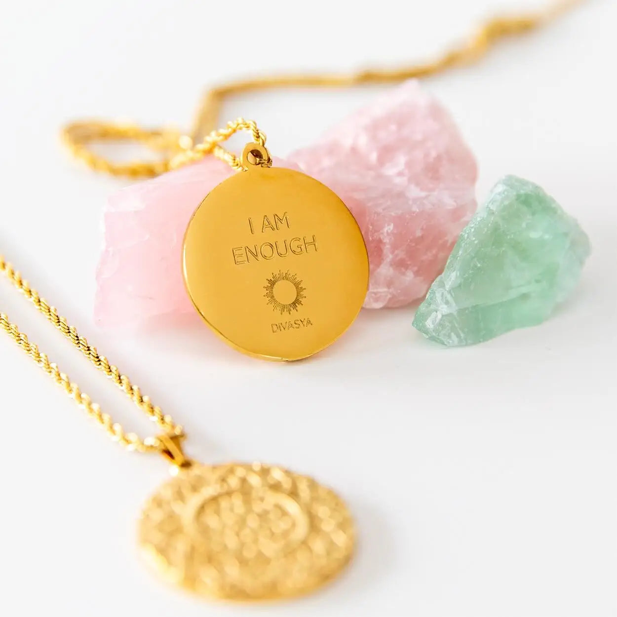 Kette mit Anhänger Mandala | vergoldet | I am enough