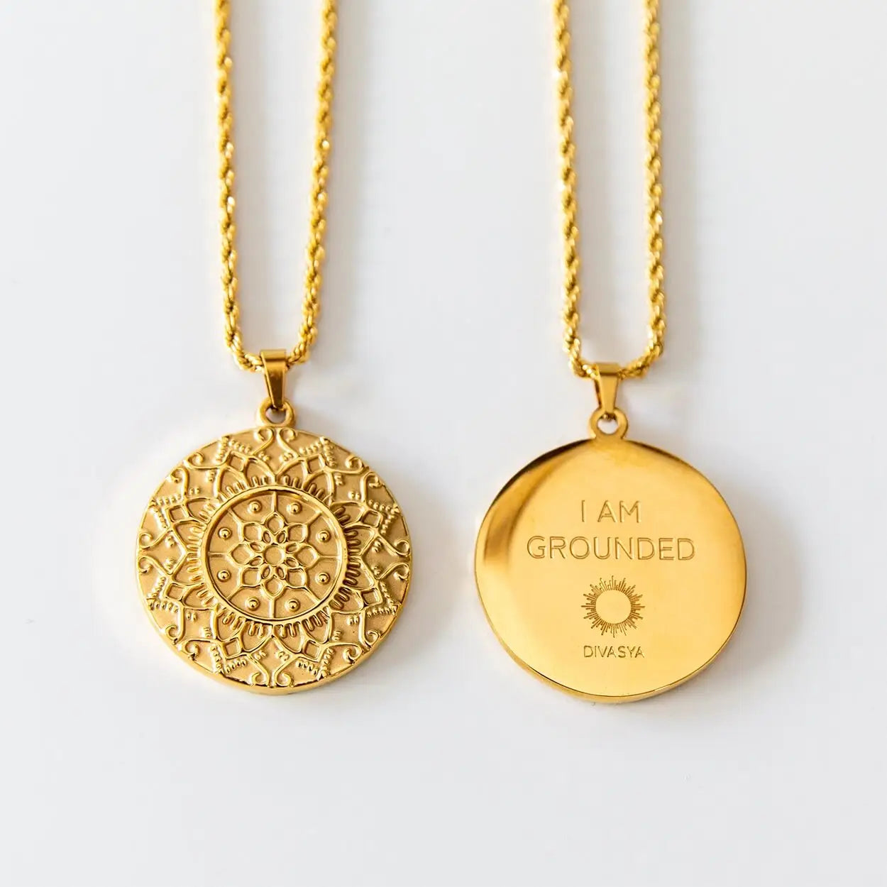 Kette mit Anhänger Mandala | vergoldet | I am grounded
