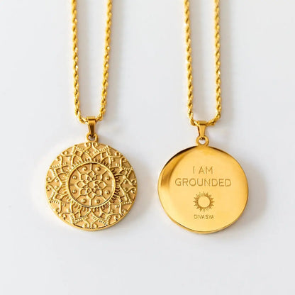 Kette mit Anhänger Mandala | vergoldet | I am grounded