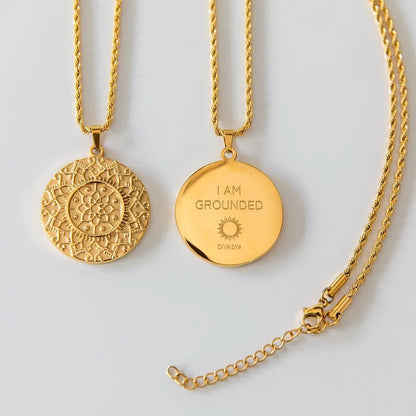 Kette mit Anhänger Mandala | vergoldet | I am grounded