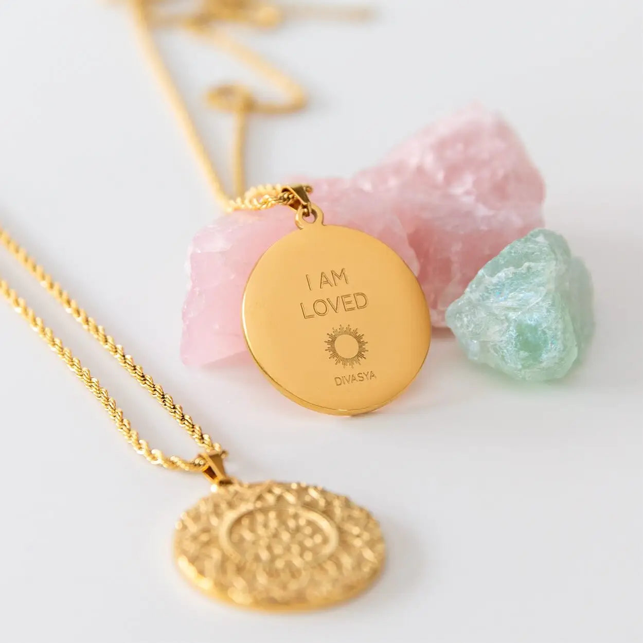 Kette mit Anhänger Mandala | vergoldet | I am loved