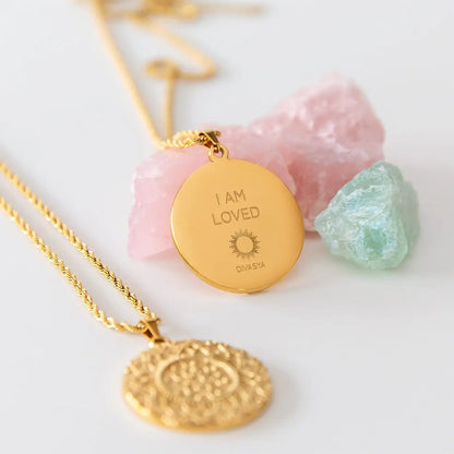 Kette mit Anhänger Mandala | vergoldet | I am loved