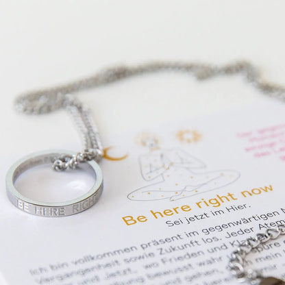 Kette mit Ring | silber | Be here right now