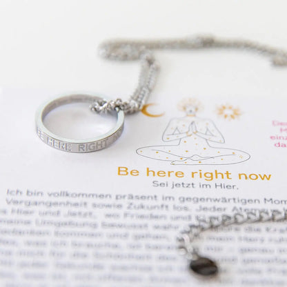 Kette mit Ring | silber | Be here right now