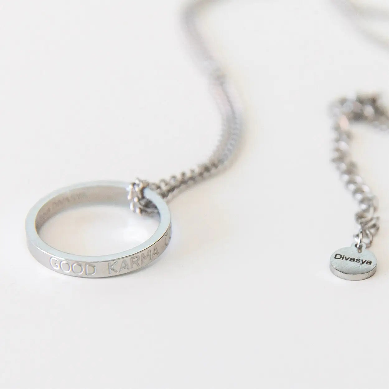 Kette mit Ring | silber | Good Karma comes back
