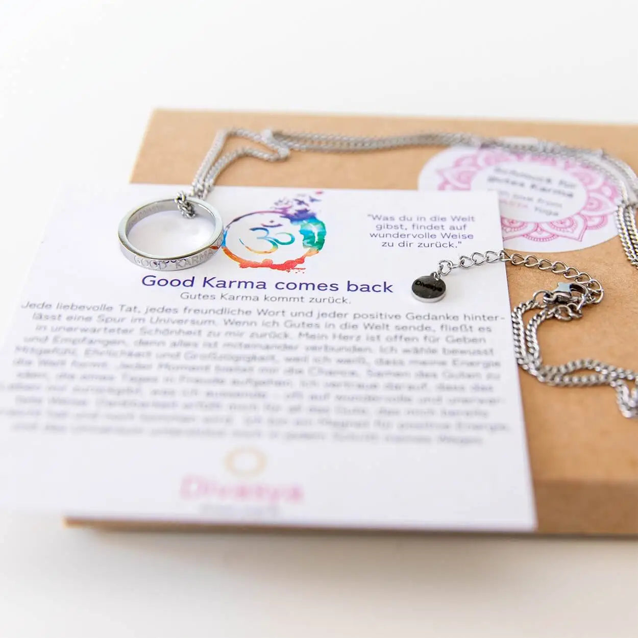 Kette mit Ring | silber | Good Karma comes back