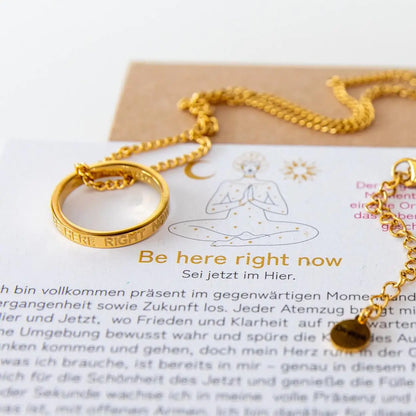 Kette mit Ring | vergoldet | Be here right now