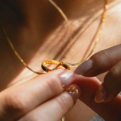 Kette mit Ring | vergoldet | Be here right now