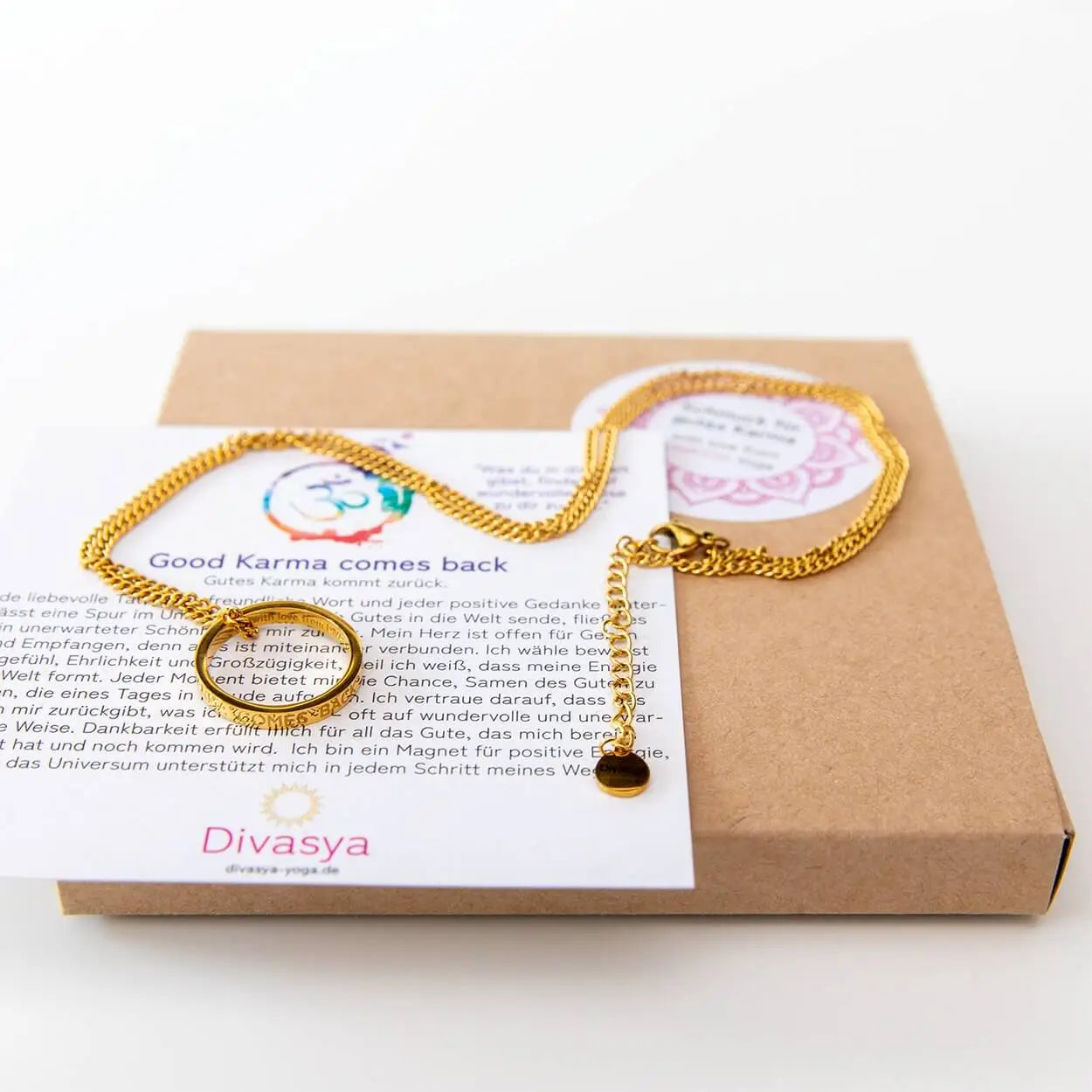 Kette mit Ring | vergoldet | Good Karma comes back