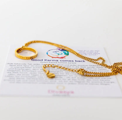 Kette mit Ring | vergoldet | Good Karma comes back