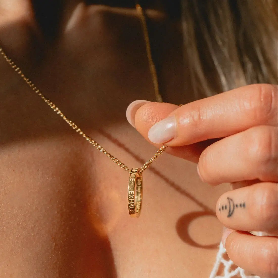 Kette mit Ring | vergoldet | Inhale Exhale