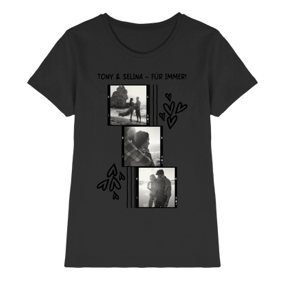 KI-Cartoon-Effekt • mehrere Artikel • ’Statement-Collection’ • Wunschtext • Mein Fotomotiv - Premium Damen T-Shirt Bio