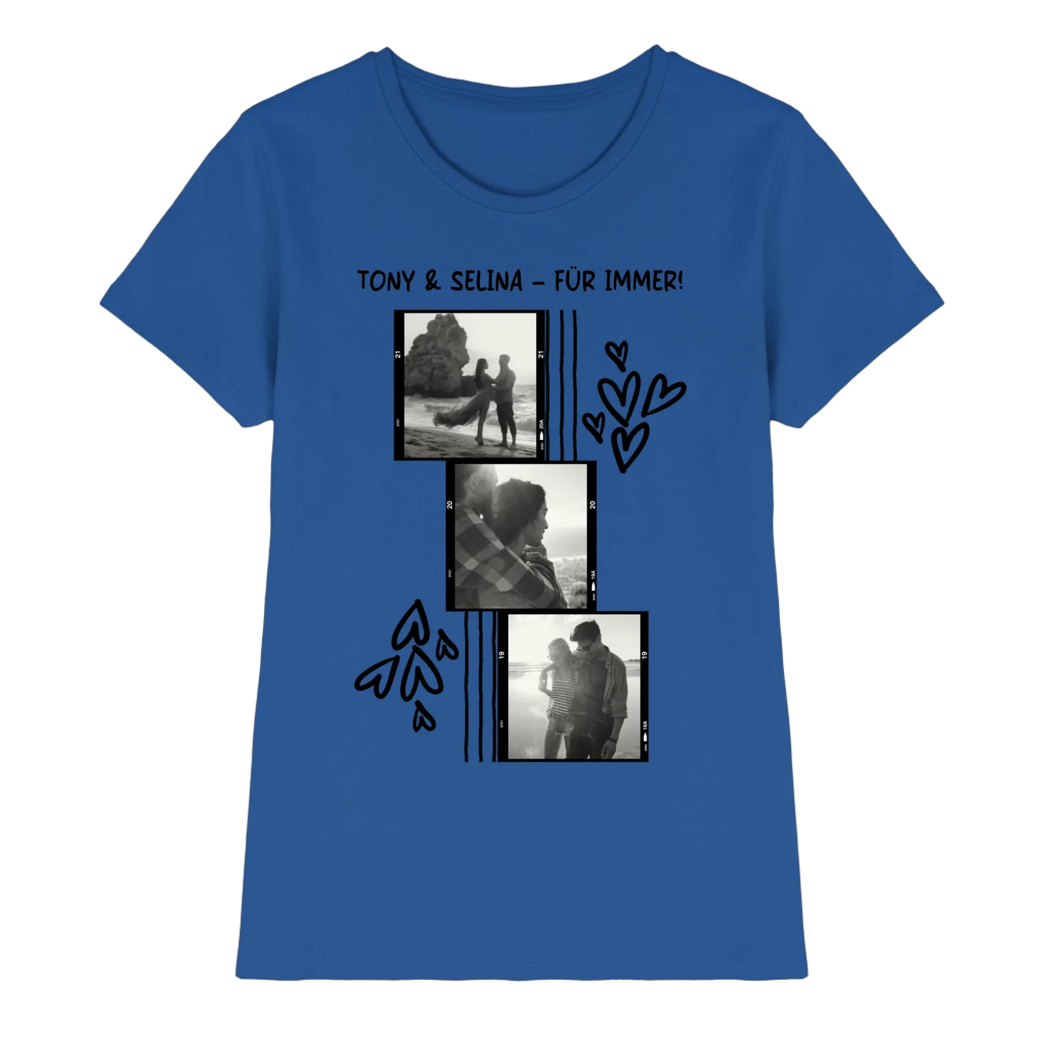 KI-Cartoon-Effekt • mehrere Artikel • ’Statement-Collection’ • Wunschtext • Mein Fotomotiv - Premium Damen T-Shirt Bio