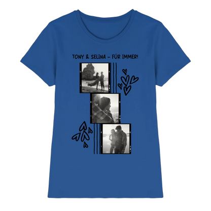 KI-Cartoon-Effekt • mehrere Artikel • ’Statement-Collection’ • Wunschtext • Mein Fotomotiv - Premium Damen T-Shirt Bio