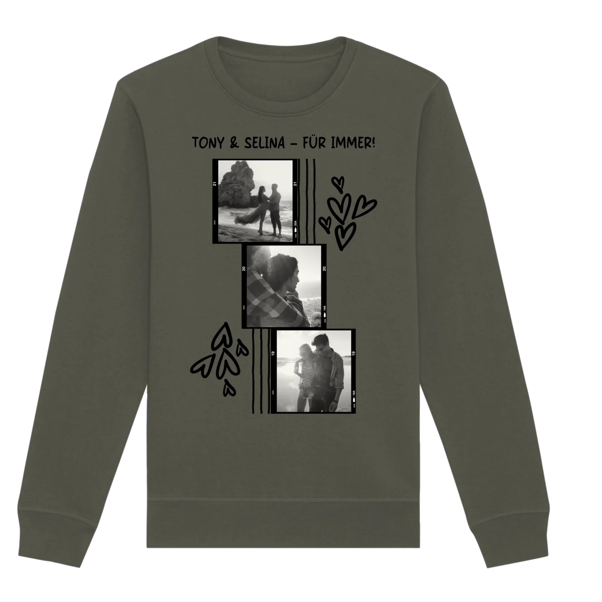 KI-Cartoon-Effekt • mehrere Artikel • ’Statement-Collection’ • Wunschtext • Mein Fotomotiv - Unisex Sweatshirt • Bio