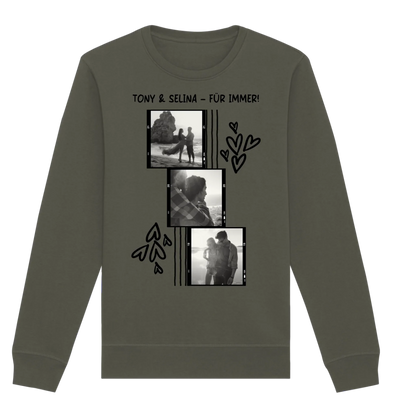 KI-Cartoon-Effekt • mehrere Artikel • ’Statement-Collection’ • Wunschtext • Mein Fotomotiv - Unisex Sweatshirt • Bio