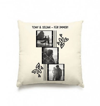 KI-Cartoon-Effekt • mehrere Artikel • ’Statement-Collection’ • Wunschtext • Mein Fotomotiv - Kissen / Natur