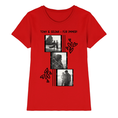 KI-Cartoon-Effekt • mehrere Artikel • ’Statement-Collection’ • Wunschtext • Mein Fotomotiv - Premium Damen T-Shirt Bio