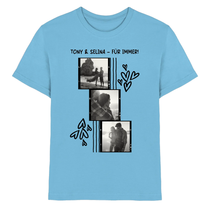 KI-Cartoon-Effekt • mehrere Artikel • ’Statement-Collection’ • Wunschtext • Mein Fotomotiv - Premium Kinder T-Shirt