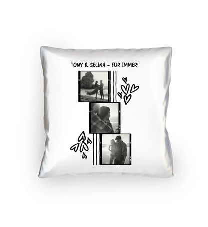 KI-Cartoon-Effekt • mehrere Artikel • ’Statement-Collection’ • Wunschtext • Mein Fotomotiv - Kissen / White
