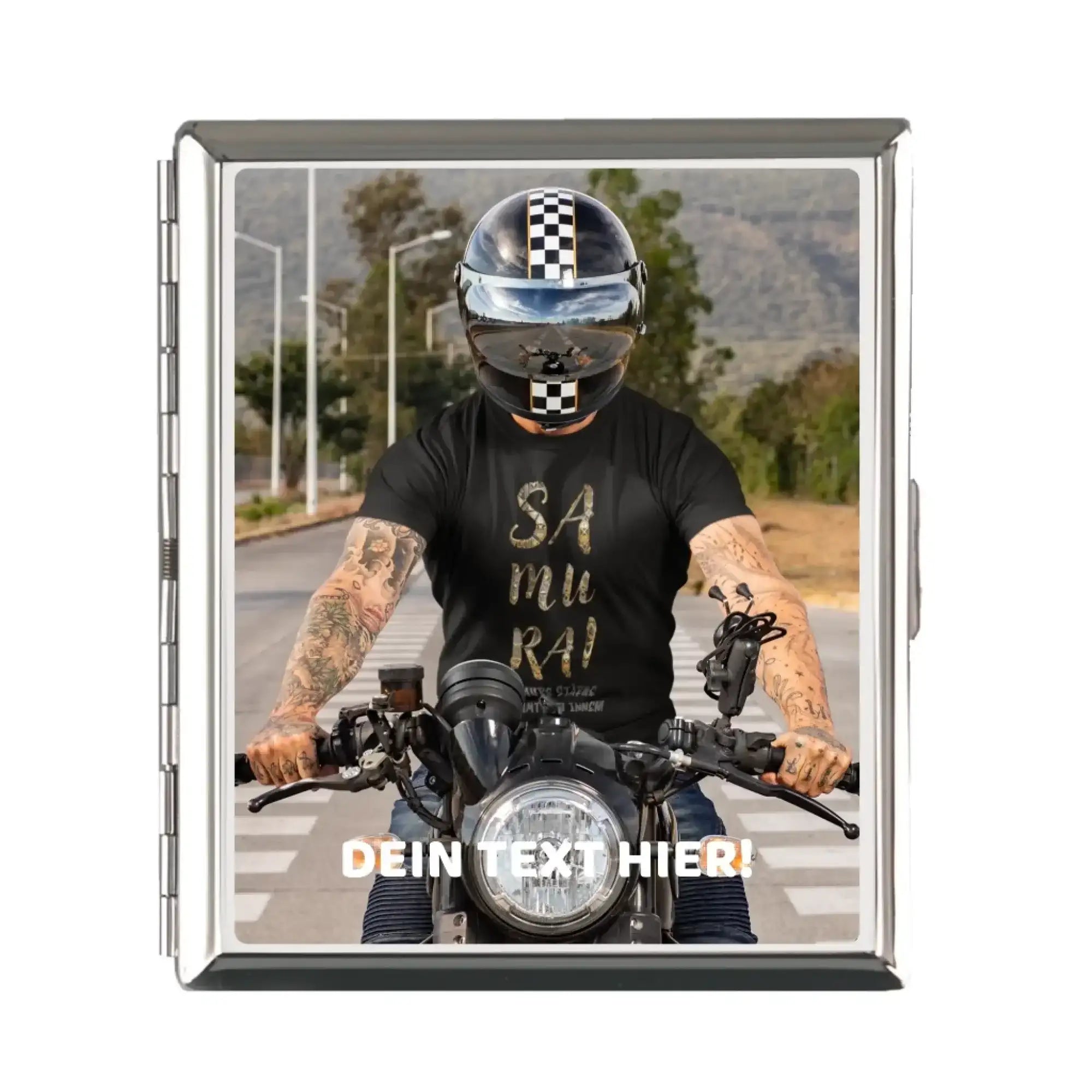 Zigarettenetui Beispiel mit Text