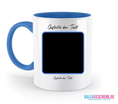 KI-Effekt: Dein Foto im Cartoon-Stil • diverse personalisierbare Artikel - zweifarbige Tasse / Blue / 330ml - KI-Effekte